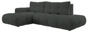 Rozkladacia rohová čalúnená sedacia súprava s úložným priestorom v tvare L ALMADA ľavá antracit