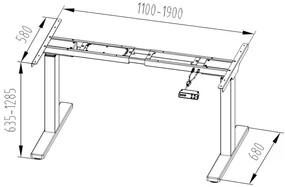 Liftor Expert výškovo nastaviteľný, elektricky polohovateľný stôl