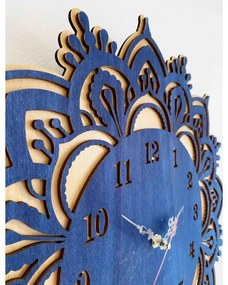 Drevené hodiny na stenu modré - dvojvrstvové l SENTOP PR0375 - A MDF BUK - MODRA RAL5002 TOPOĽ