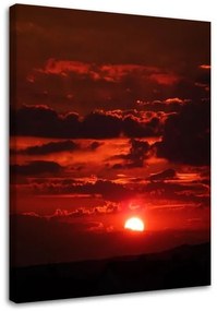 Obraz na plátně, Západ slunce Červená příroda - 60x90 cm