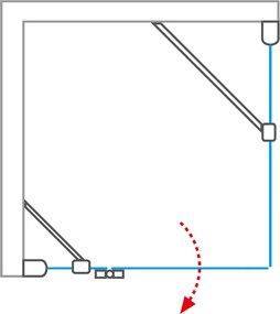 Roltechnik Štvorcový sprchovací kút CORNER ELEGANT LEFT 90 cm 90 cm