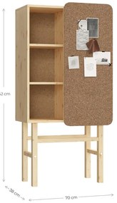 Knižnica z borovicového dreva s nástenkou Karup Design Slide