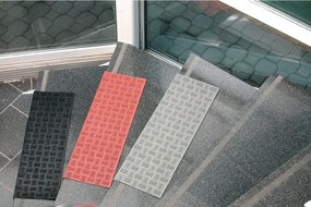 Gumený nášľap na schody, 750 x 250 mm, 1 ks, čierna