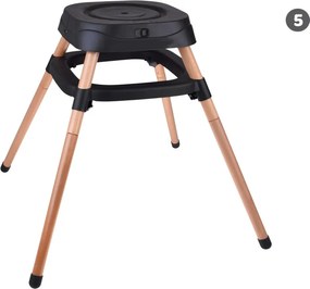 JOKOMISIADA Multifunkčné otočné detské kresielko na kŕmenie 6 v 1, sivé ZA5659