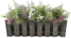 AMADEA Drevený obal na kvetináč tmavý, 62x21,5x18cm Český výrobok