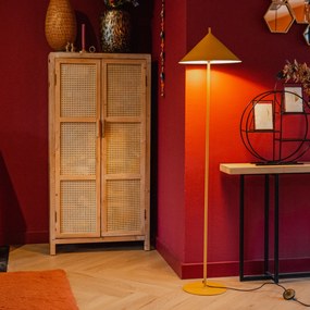 Dizajnová stojaca lampa žltá - Triangolo