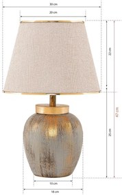 Stolná lampa 1xE27/40W/230V zlatá/béžová