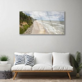 Obraz na skle Pláž more strom príroda 140x70 cm