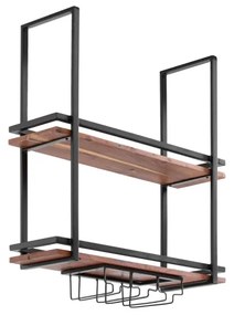furniture-nabytek.cz - Masívna závesná polica Aro z kovu a dreva, lakovaná, hnedá – 80 cm