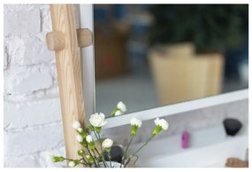 Biely toaletný stojan so zásuvkou a zrkadlom Ragaba Leno