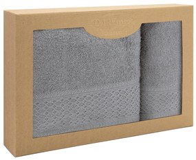 BAVLNENÉ UTERÁKY SOLANO SADA 1 KS 50X90 CM, 1 KS 70X140 CM SIVÁ