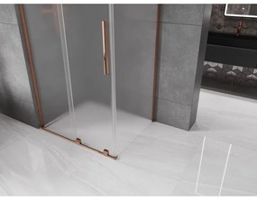 Mexen Velar L, sprchový kút s posuvnými dverami 90 x 110 cm, 8mm sklo námraza, ružové zlato, 871-090-110-33-60