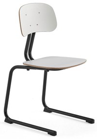 Školská stolička YNGVE, podnož s klzákmi, antracit, biela, V 460 mm
