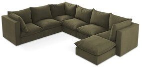 Khaki rohová pohovka (ľavý roh/do tvaru "U") Manao – Makamii