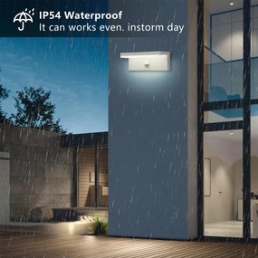 Brilagi -LED Vonkajšie nástenné svietidlo so senzorom TESSI LED/10W/230V biela IP54