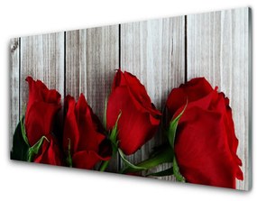 Sklenený obklad Do kuchyne Ruže kvety rastlina 140x70 cm