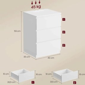 Nočný stolík biely ANT-E1161 WT