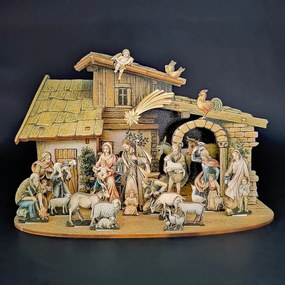 AMADEA Drevený skladací betlehem 3D 17 cm