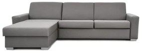 Rozkladacia rohová sedacia súprava LEKA, ľavá, sivá, s úložným priestorom, na ka