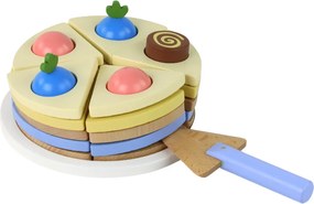 LEAN Toys Drevená torta s 8 kúskami hračka