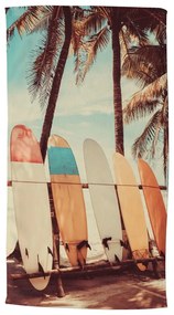 Zamatová plážová osuška 100x180 cm Vintage Surf – Good Morning