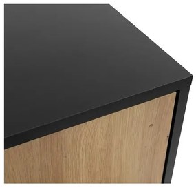 Nočný stolík OVESSI 52x47 cm čierna/dub artisan