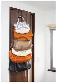 Čierny vešiak na kabelky so zavesením na dvere a 6 háčikmi Yamazaki Kanazawa