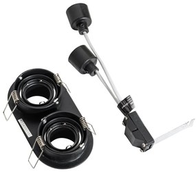 Okrúhle zapustené bodové svetlo čierne GU10 35 mm výkyvné 2-svetlo - Installa