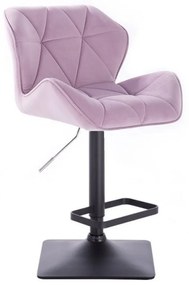 LuxuryForm Barová stolička MILANO VELUR na čierne podstave - levanduľa