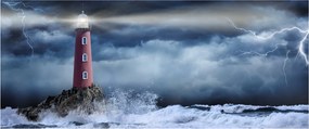 Obraz - Maják na útese (120x50 cm)