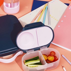 Desiatový box malý - indigo/ružový