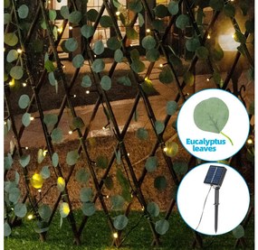 Aigostar - LED Solárna reťaz 148xLED/2x1,2m IP65 teplá biela eukalyptus