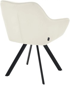 Jedálenská stolička Scott - zamat - Krémová