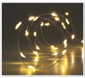 Svetelný drôt Silver lights 40 LED, teplá biela, 195 cm