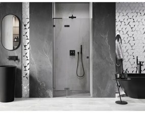 Mexen, Mexen Lunar L výklopné sprchové dvere ľavé 85 cm, transparentné, pištoľový kov - 834L-085-000-95-00-L