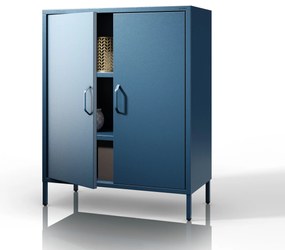 Skrinka do obývačky s policami VITO, 800 x 1015 x 400 mm, Modern: tmavomodrá farba