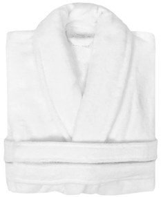 Profod Bavlnený velúrový župan - Biela | 2XL