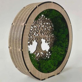 Strom života - svietiaci machový obraz s LED | SEDO: HDF - Orech 20 cm 4792-115233 LED0633