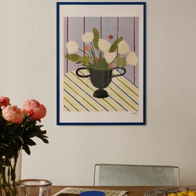 Moikka Plagát Flowers on Striped Cloth by Carla Llanos 70x100