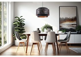 Závesné svietidlo Werona duo 3, 1x čierne textilné tienidlo so vzorom, c