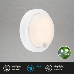 Brilo - LED nabíjateľné vonkajšie nástenné svietidlo s pohybovým senzorom LED/4W/5V 4400 mAh IP44 biele