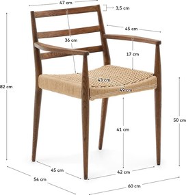 Jedálenská stolička z dubového dreva v hnedo-prírodnej farbe v súprave 2 ks Analy – Kave Home