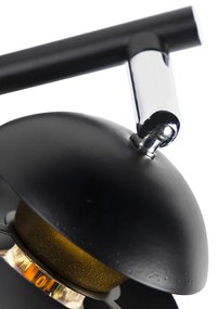 Moderný reflektor 4-svetlo čierny so zlatým vnútrom - Buell Deluxe