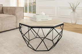 Konferenčný stolík Diamond Travertín čierny podstavec 70cm