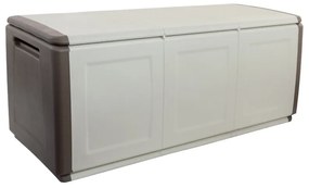 Plastový odkladací box s vekom, 1380x570x530 mm, béžový