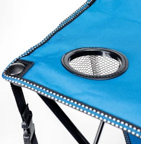 Skladací kempingový stôl + 2x stolička modrá