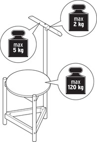 Nemý sluha so stoličkou z masívneho dreva