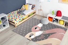 Dywany Łuszczów Detský kusový koberec Petit Flamingos hearts grey - 200x290 cm