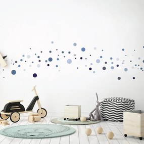 Sada 100 modrých nástenných samolepiek Ambiance Round Stickers