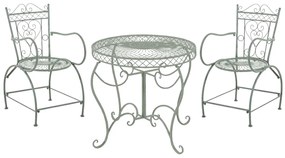 Súprava kovových stoličiek a stola Sheela (SET 2+1) - Zelená antik